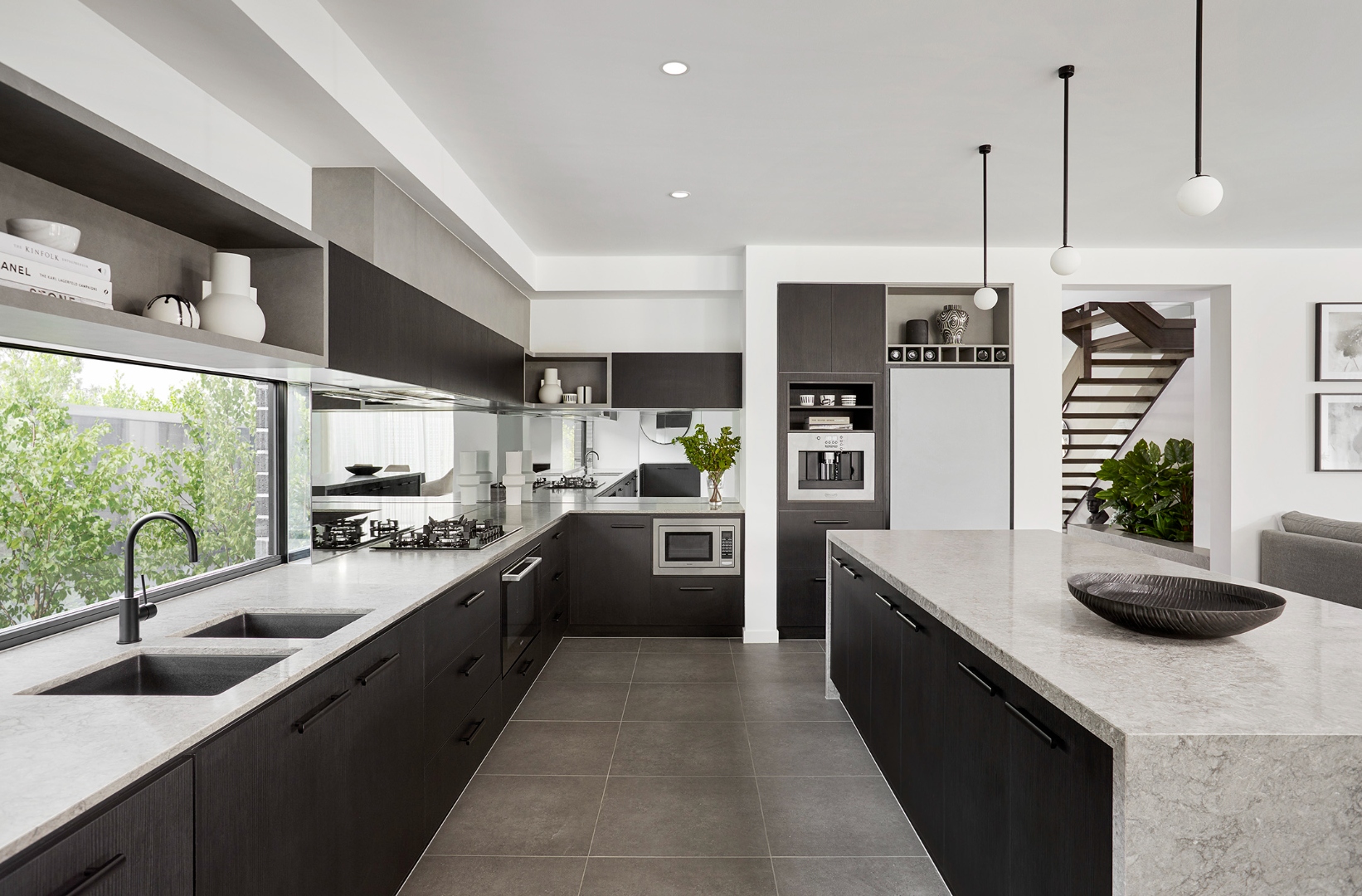 Modern kitchen display in the Edwards showroom